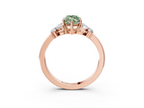 Rose gold Fancy Green Marquise  Cut Solitaire Floral Diamond Ring with Four-Prong Setting_56