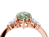Rose gold Fancy Green Marquise  Cut Solitaire Floral Diamond Ring with Four-Prong Setting_57