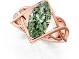 Rose gold Fancy Green Marquise Cut Solitaire Intertwined Band Prong Setting Ring_1