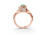 Rose gold Fancy Green Marquise Cut Solitaire Leaf-Inspired Engagement Ring with Prong Setting_15