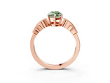 Rose gold Fancy Green Marquise Cut Solitaire Milgrain Leaf Band with Prong Setting_3