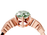 Rose gold Fancy Green Marquise Cut Solitaire Milgrain Leaf Band with Prong Setting_4