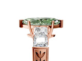 Rose gold Fancy Green Marquise Cut Solitaire Princess Side Stone Engraved Band Prong Setting Ring_5