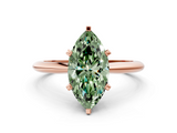Rose gold Fancy Green Marquise  Cut Solitaire Ring with Four-Prong Setting on a Classic Band_88
