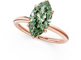 Rose gold Fancy Green Marquise  Cut Solitaire Ring with Thin Band and Four-Prong Setting_17