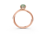 Rose gold Fancy Green Marquise  Cut Solitaire Ring with Thin Band and Four-Prong Setting_19