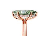 Rose gold Fancy Green Marquise  Cut Solitaire Ring with Thin Band and Four-Prong Setting_21