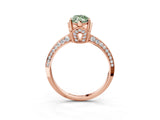 Rose gold Fancy Green Marquise Cut Solitaire Split Shank Pave Diamond Engagement Ring with Four-Prong Setting_15