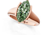 Rose gold Fancy Green Marquise Cut Solitaire Tension Set Diamond Ring with Split Shank Band_1