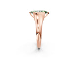 Rose gold Fancy Green Marquise Cut Solitaire Tension Set Diamond Ring with Split Shank Band_2