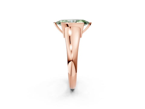 Rose gold Fancy Green Marquise Cut Solitaire Tension Set Diamond Ring with Split Shank Band_2