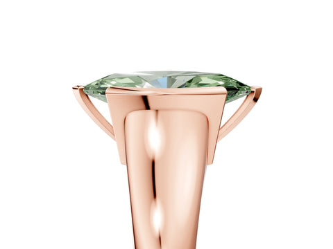Rose gold Fancy Green Marquise Cut Solitaire Tension Set Diamond Ring with Split Shank Band_5