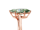 Rose gold Fancy Green Marquise  Cut Solitaire Twist Band Ring with Four-Prong Setting_25