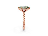 Rose gold Fancy Green Marquise  Cut Solitaire Twisted Band with Four-Prong Setting_79