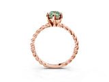 Rose gold Fancy Green Marquise  Cut Solitaire Twisted Band with Four-Prong Setting_80