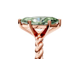 Rose gold Fancy Green Marquise  Cut Solitaire Twisted Band with Four-Prong Setting_82