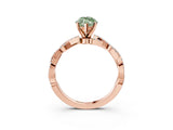 Rose gold Fancy Green Marquise Cut Solitaire Twisted Pave Band with Four-Prong Setting_6