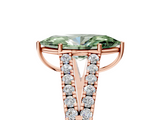 Rose gold Fancy Green Marquise  Cut Split Shank Pave Diamond Engagement Ring with Four-Prong Setting_29