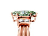 Rose gold Fancy Green Marquise  Cut Three-Stone Channel Set Ring with Bar Prongs_64