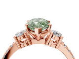 Rose gold Fancy Green Marquise  Cut Three-Stone Diamond Pavé Band with Prong Setting_21