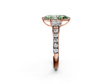 Rose gold Fancy Green Marquise  Cut Three-Stone Diamond Pave Band with Prong Setting_39