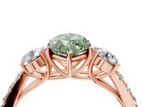 Rose gold Fancy Green Marquise  Cut Three-Stone Diamond Pave Band with Prong Setting_41