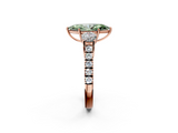 Rose gold Fancy Green Marquise  Cut Three-Stone Diamond Pave Band with Prong Setting_46