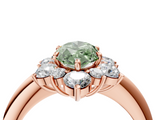 Rose gold Fancy Green Marquise  Diamond Cluster Halo Ring with Solitaire Band and Four-Prong Setting_24