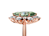 Rose gold Fancy Green Marquise  Diamond Cluster Halo Ring with Solitaire Band and Four-Prong Setting_25