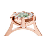 Rose gold Fancy Green Marquise  Diamond Cluster Halo Solitaire with Four-Prong Setting_81