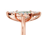 Rose gold Fancy Green Marquise  Diamond Cluster Halo Solitaire with Four-Prong Setting_82