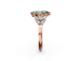 Rose gold Fancy Green Marquise  Diamond Cluster Leaf Design Ring with Prong Setting_72