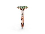 Rose gold Fancy Green Marquise  Diamond Cluster Prong-Set Solitaire Ring_57