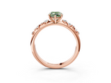 Rose gold Fancy Green Marquise  Diamond Cluster Prong-Set Solitaire Ring_59