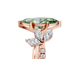 Rose gold Fancy Green Marquise  Diamond Floral Vine Solitaire Engagement Ring_8