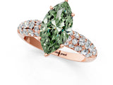 Rose gold Fancy Green Marquise  Diamond Pavé Band Solitaire Ring with Four-Prong Setting_50