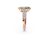 Rose gold Fancy Green Marquise  Diamond Pavé Band Solitaire Ring with Four-Prong Setting_51