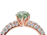 Rose gold Fancy Green Marquise  Diamond Pavé Band Solitaire Ring with Four-Prong Setting_53