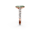 Rose gold Fancy Green Marquise  Diamond Pavé Band Solitaire with Four-Prong Setting_5