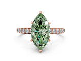 Rose gold Fancy Green Marquise  Diamond Pavé Band with Six-Prong Setting_27