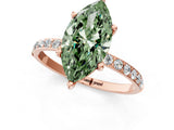 Rose gold Fancy Green Marquise  Diamond Pavé Band with Six-Prong Setting_28