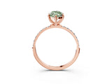 Rose gold Fancy Green Marquise  Diamond Pavé Band with Six-Prong Setting_30