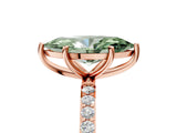 Rose gold Fancy Green Marquise  Diamond Pavé Band with Six-Prong Setting_32