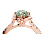 Rose gold Fancy Green Marquise  Diamond Pave Band with Floral Prong Setting_31
