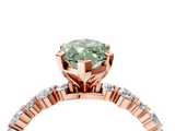 Rose gold Fancy Green Marquise  Diamond Prong Set Engagement Ring with Pave Band_291
