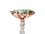 Rose gold Fancy Green Marquise  Diamond Prong Set Engagement Ring with Pave Band_292
