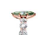 Rose gold Fancy Green Marquise  Diamond Prong Setting with Side Stones on a Pave Band_136