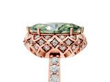 Rose gold Fancy Green Marquise  Diamond Solitaire Ring with Shared Prong Pavé Band_60