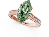 Rose gold Fancy Green Marquise  Diamond Solitaire with Pave Band and Six-Prong Setting_38