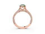 Rose gold Fancy Green Marquise  Diamond Solitaire with Pave Band and Six-Prong Setting_40